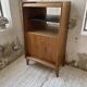 Meuble de rangement secrétaire chêne années 60