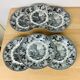 Set of 6 flat plates Wedgwood black English earthenware