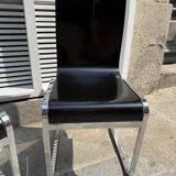 "Klass" designer chairs - wenge wood and chrome legs