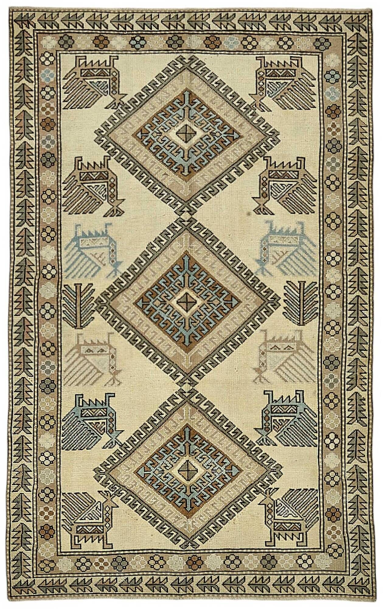 Turkish Vintage Anatolian Rug 154 cm x 247 cm