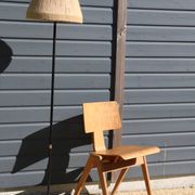 Lampadaire moderniste métal bois