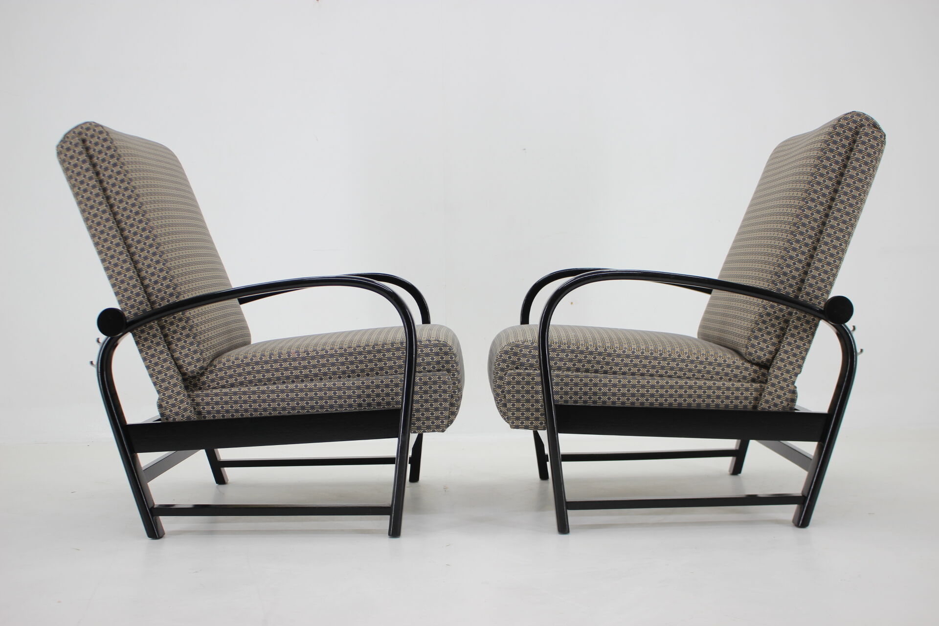 1940s Pair of Kropacek Kozelka Adjustable Armchairs,Czechoslovakia