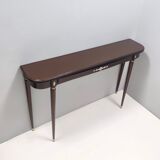 Vintage Ebonized Beech Console Table by Paolo Buffa with Glass Top, Italy