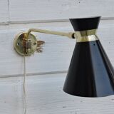 Adjustable stem wall lamp with ball head, diabolo lampshade