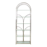 Hollywood Regency glass and chrome library