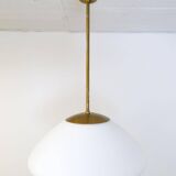 Large opaline pendant / modern brass mid-century ASEA Sweden, 1940s