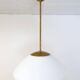 Large opaline pendant / modern brass mid-century ASEA Sweden, 1940s