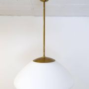 Large opaline pendant / modern brass mid-century ASEA Sweden, 1940s