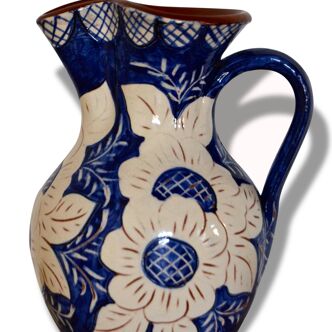 Pitcher in water, pottery, signed