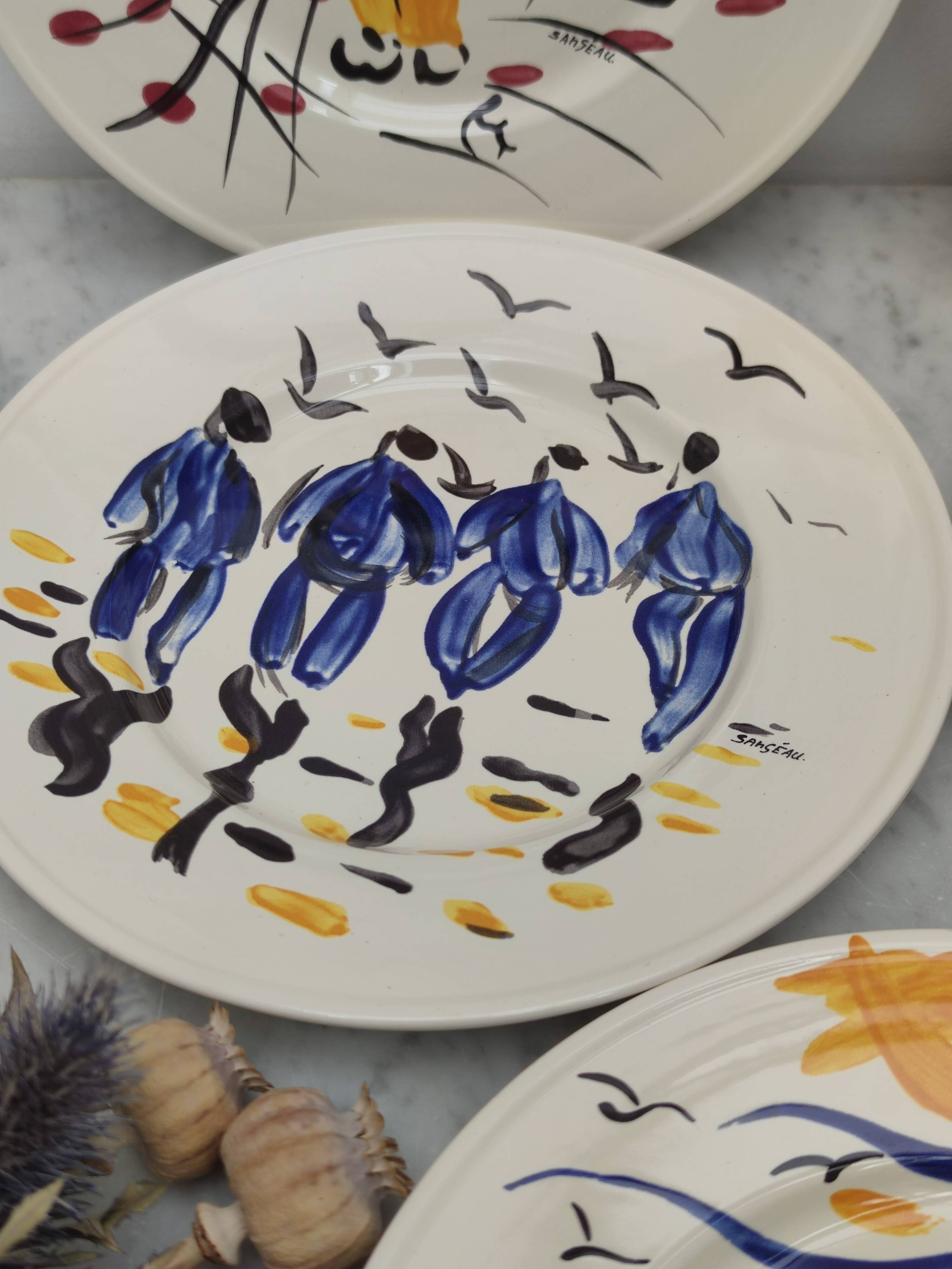 Dessert plates "Bleu Salé"