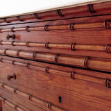Bamboo-style commode with marble top - Late 19th century