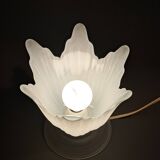 Art Deco style 1960s bedside lamp in molded and granite glass.