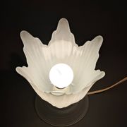 Art Deco style 1960s bedside lamp in molded and granite glass.