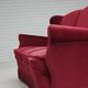1960s, Danish 3-seater curved sofa, red furniture velour