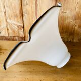 Duo of 2 suspensions in vintage white opaline.