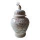 Vase with handcrafted Asian style porcelain lid