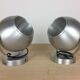 Set of 2 wall lamps eyeball brushed aluminum 70s space age