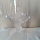 Set of 6 engraved crystal glasses