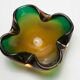 Cendrier Murano des années 60 vert et jaune