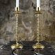 Pair of Art Deco twisted brass candlesticks, France, 1930s