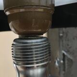 Vintage 70's brushed steel cylindrical lamp