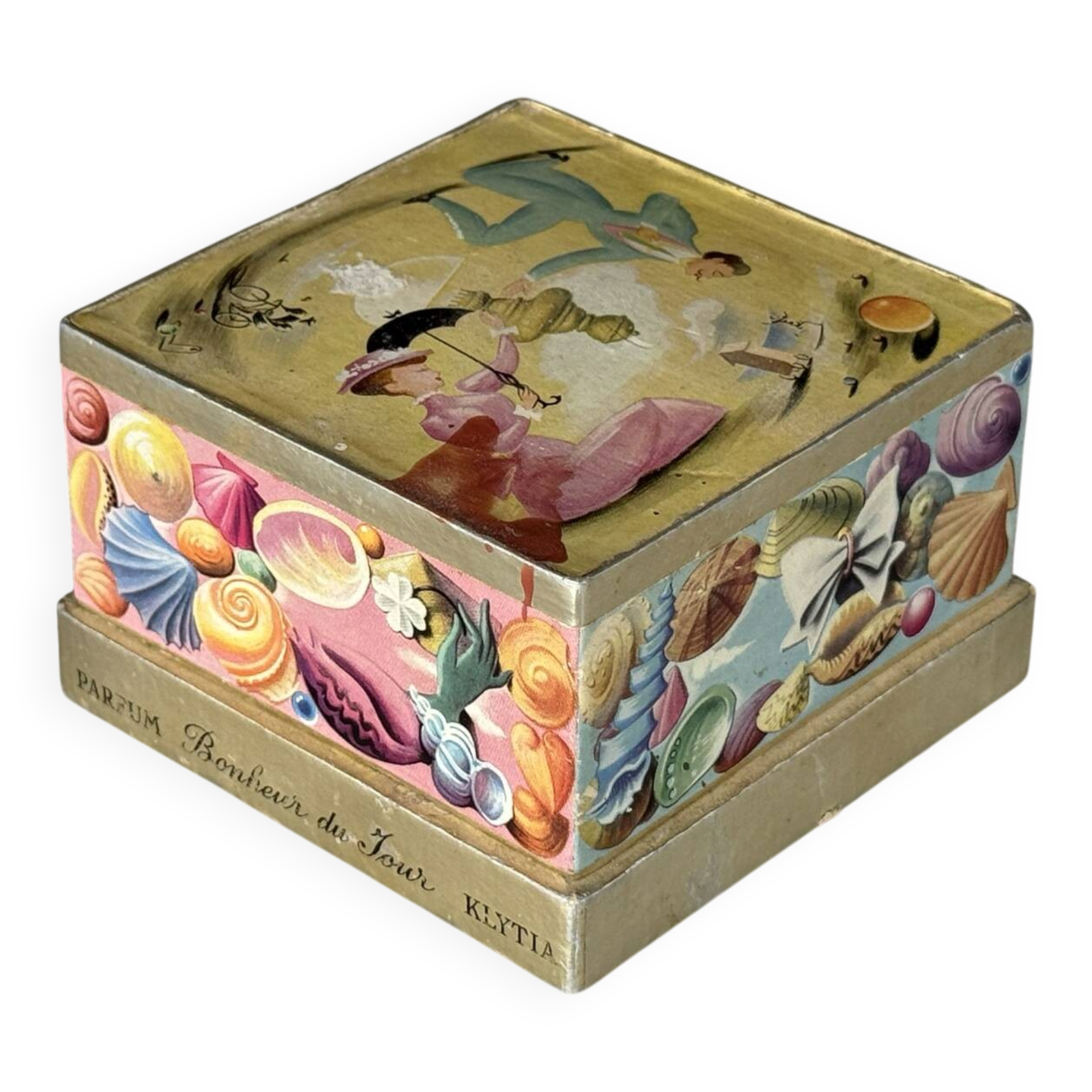 Vintage powder box Klytia "Bonheur du jour"