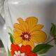Porcelain teapot with flowers, 1970s, Italian ceramic