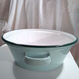 Ancient enamelled sheet metal basin