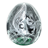Fabergé egg in crystal engraved "butterfly" faberge modern russia 6.5cm