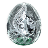 Oeuf de fabergé en cristal gravé "papillon" faberge modern russie 6.5cm