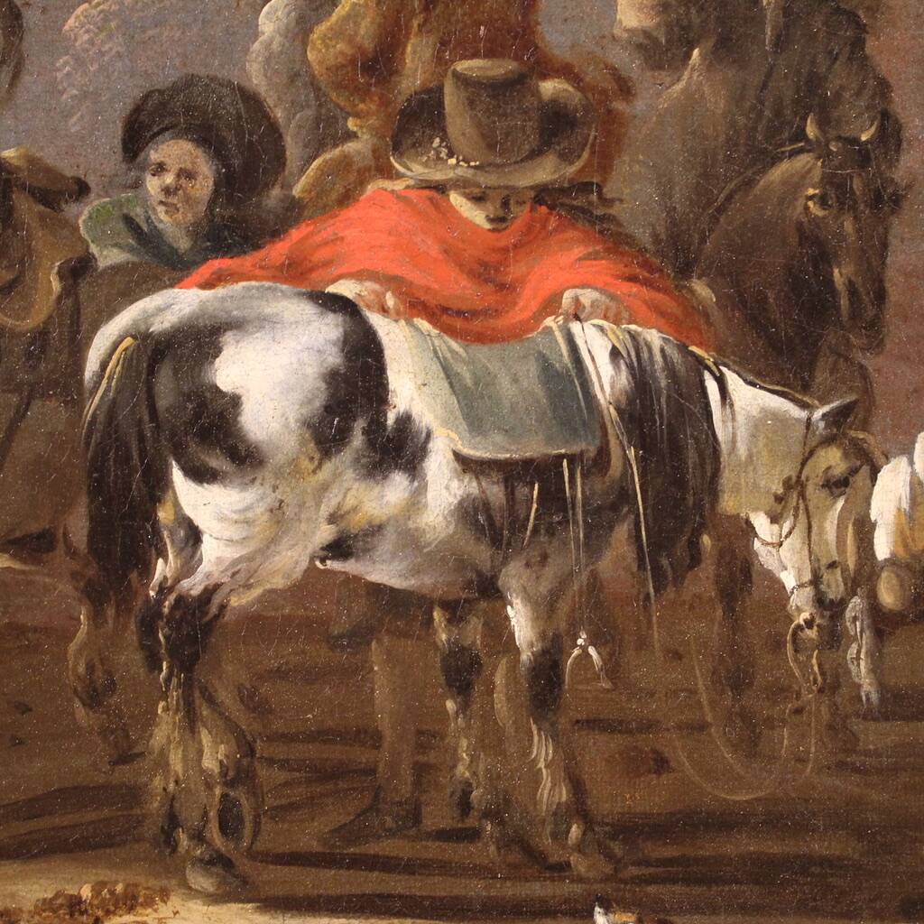 Flemish painting from the 17th century, hunting scene
