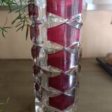 Two-tone art deco molded glass vase