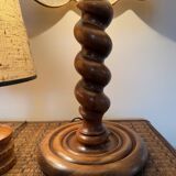 60s twisted wooden lamp