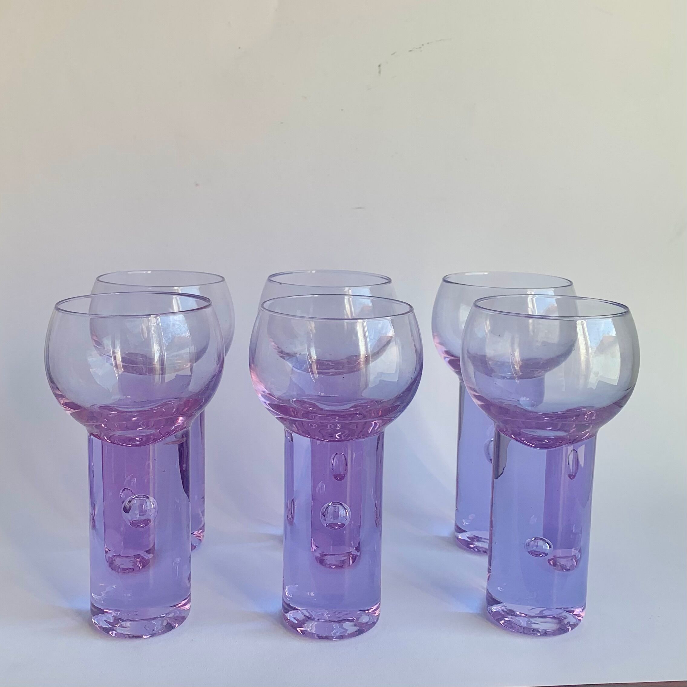 Ensemble de 6 verres Alexandrit conçus par Sergio Asti pour Arnolfo di Cambio.