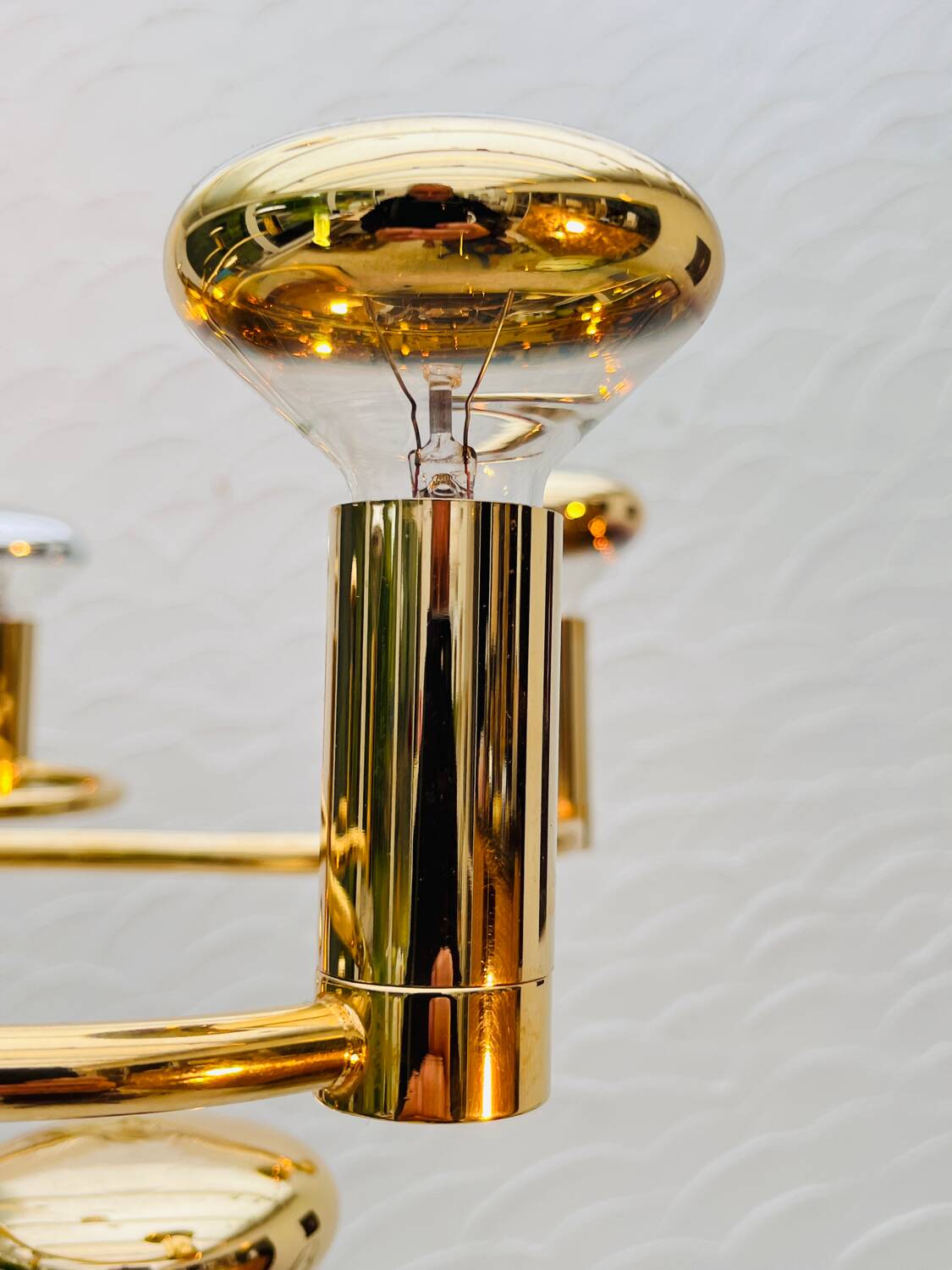 Massive brass chandelier