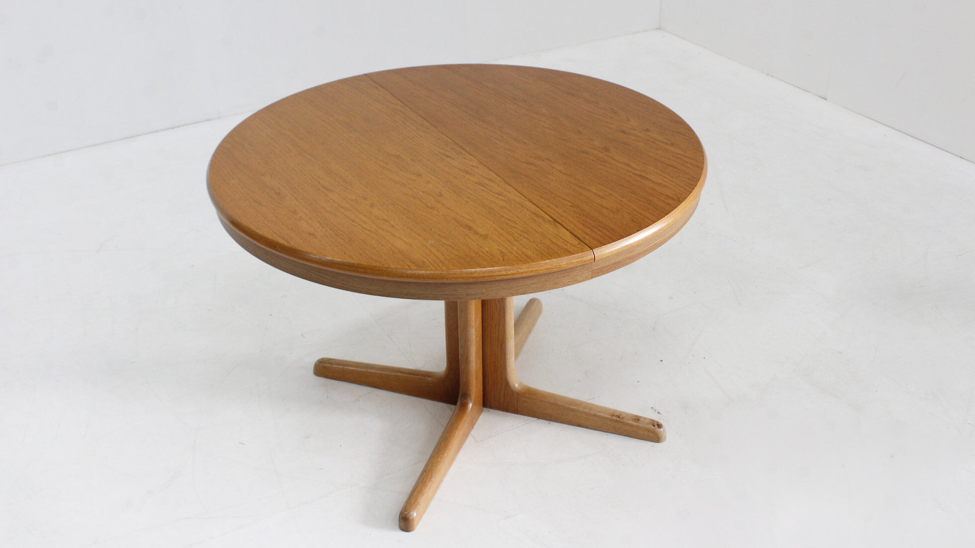 Vintage Danish round extendable dining table 1960s