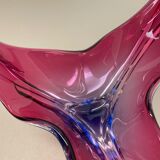 2,5 Kg Floral Glass Bowl Shell Centerpiece by Fratelli Toso Murano, Italy, 1970s