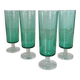 Set of 4 green flutes, Cavalier model, by Luminarc