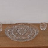Presentation service 8 glasses and its Bohemian Cristal style dish