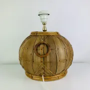 Lampe boule en osier des années 60, style Jungle Chic