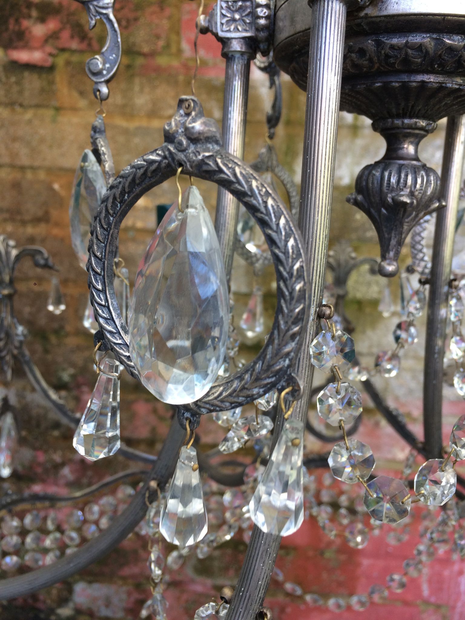 Lustre en bronze nickelé