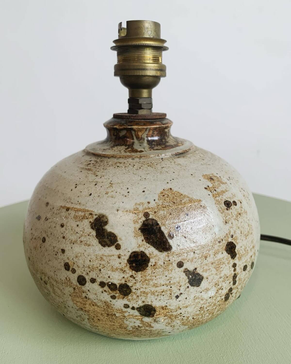 Vintage enamelled stoneware lamp base