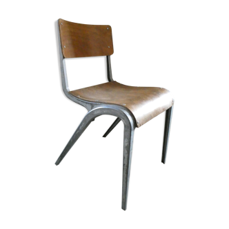 Chair in metal and wood of James Léonard 50 years