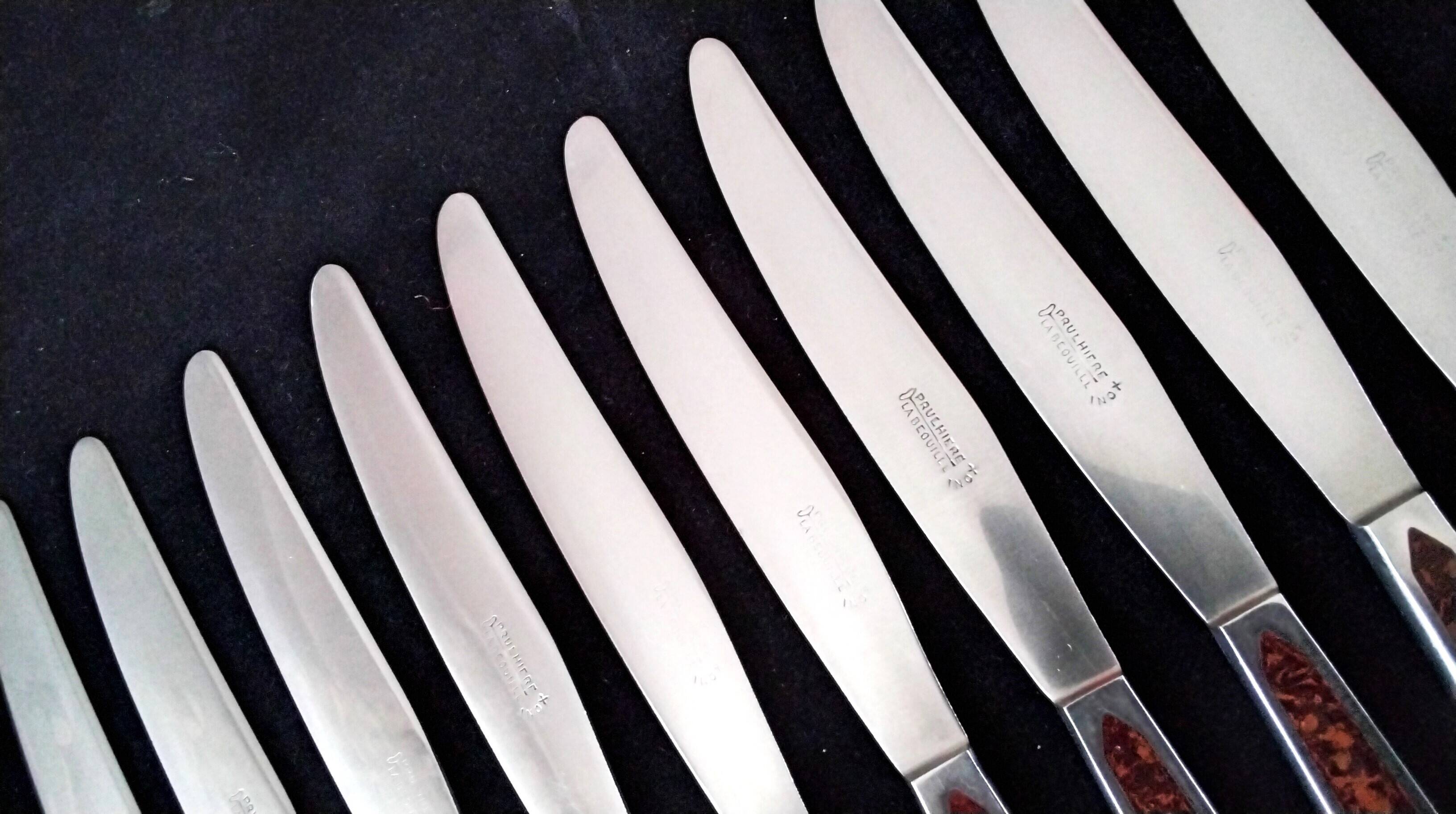 12 Table knives Stainless steel Prulhiere the Béquille