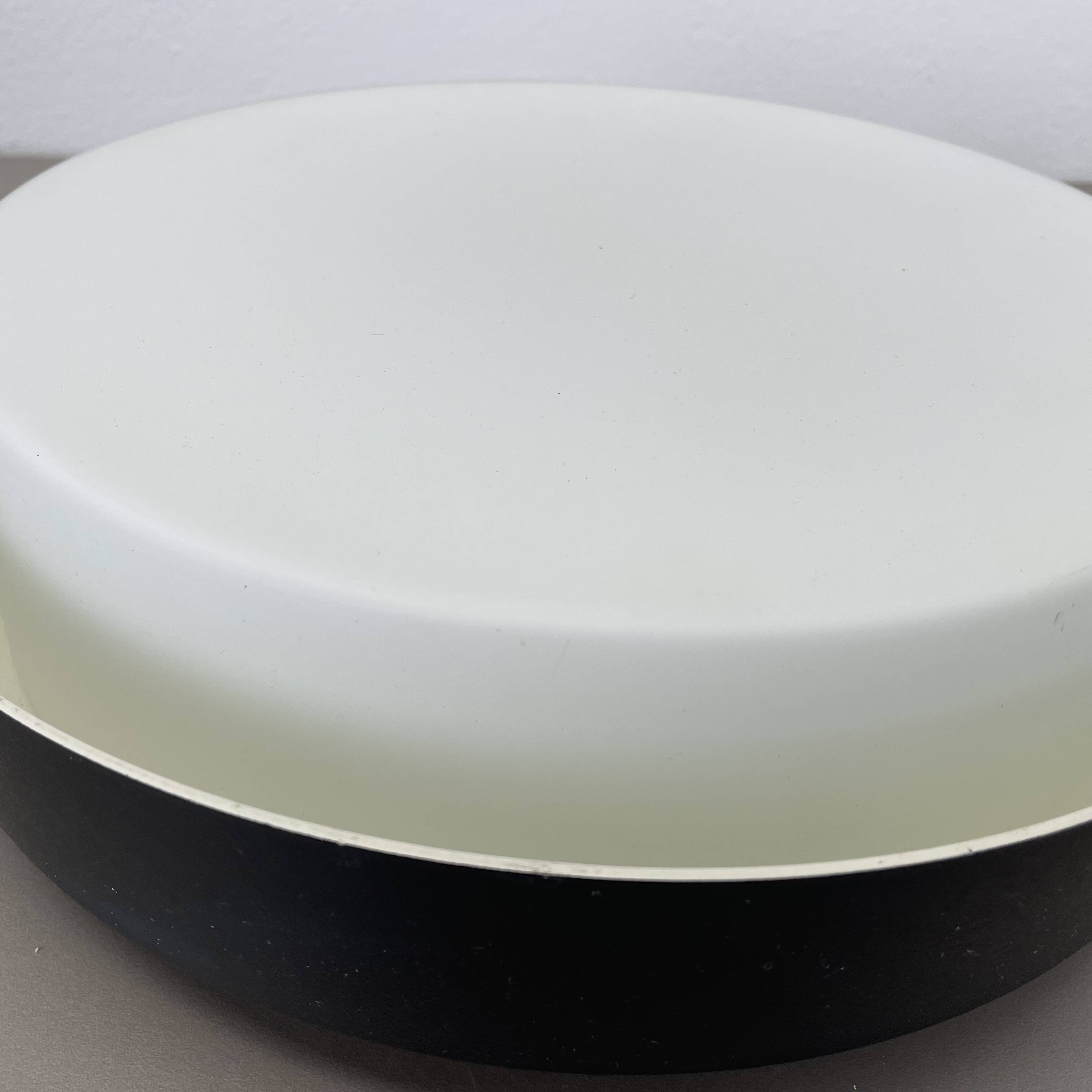 Minimalist  metal and glass flushmount wall light by bega lights, germany, 1980s