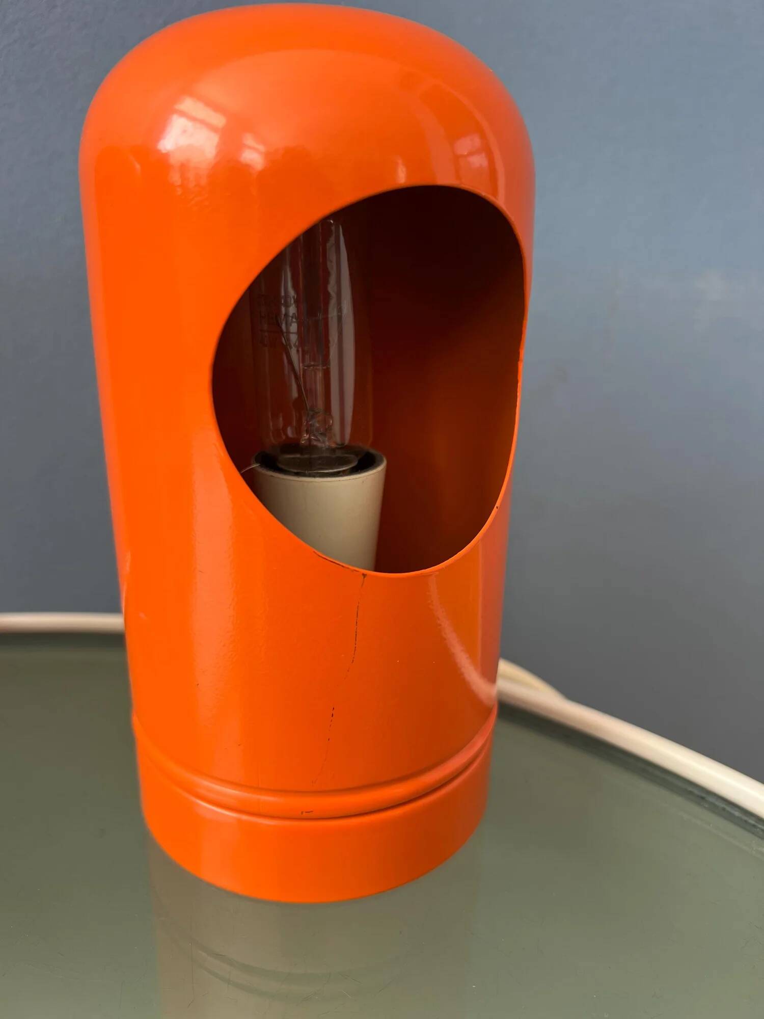 Set (2) of vintage orange table lamps