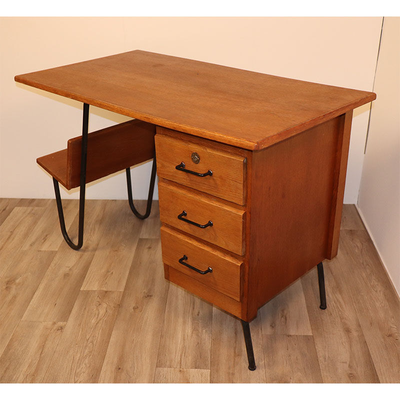 Vintage Spirol wooden and metal desk 1950