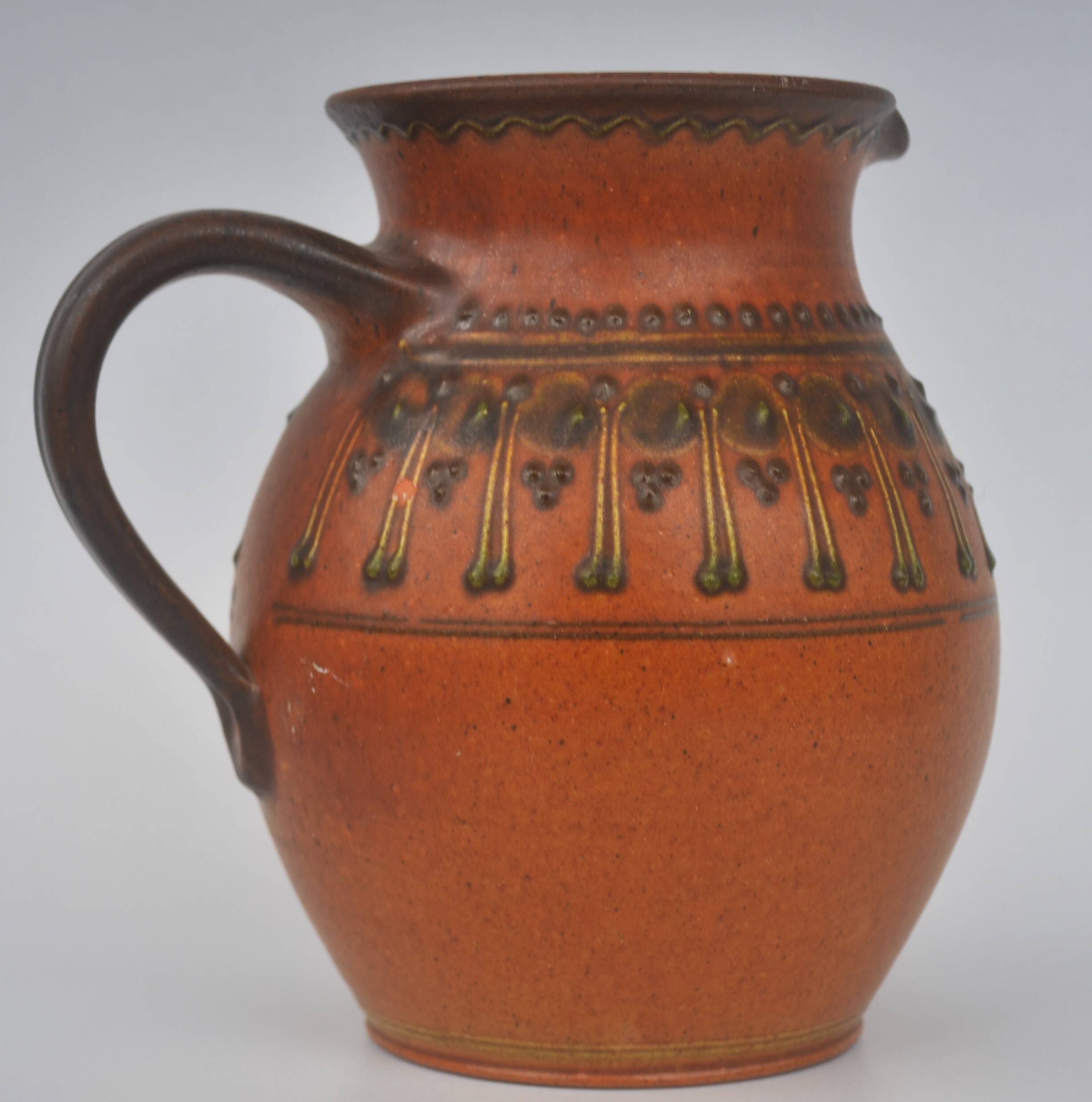 Gerhard Bauer Design Hand painted ceramic jug  18cm tall