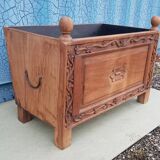 Antique solid teak flower pot
