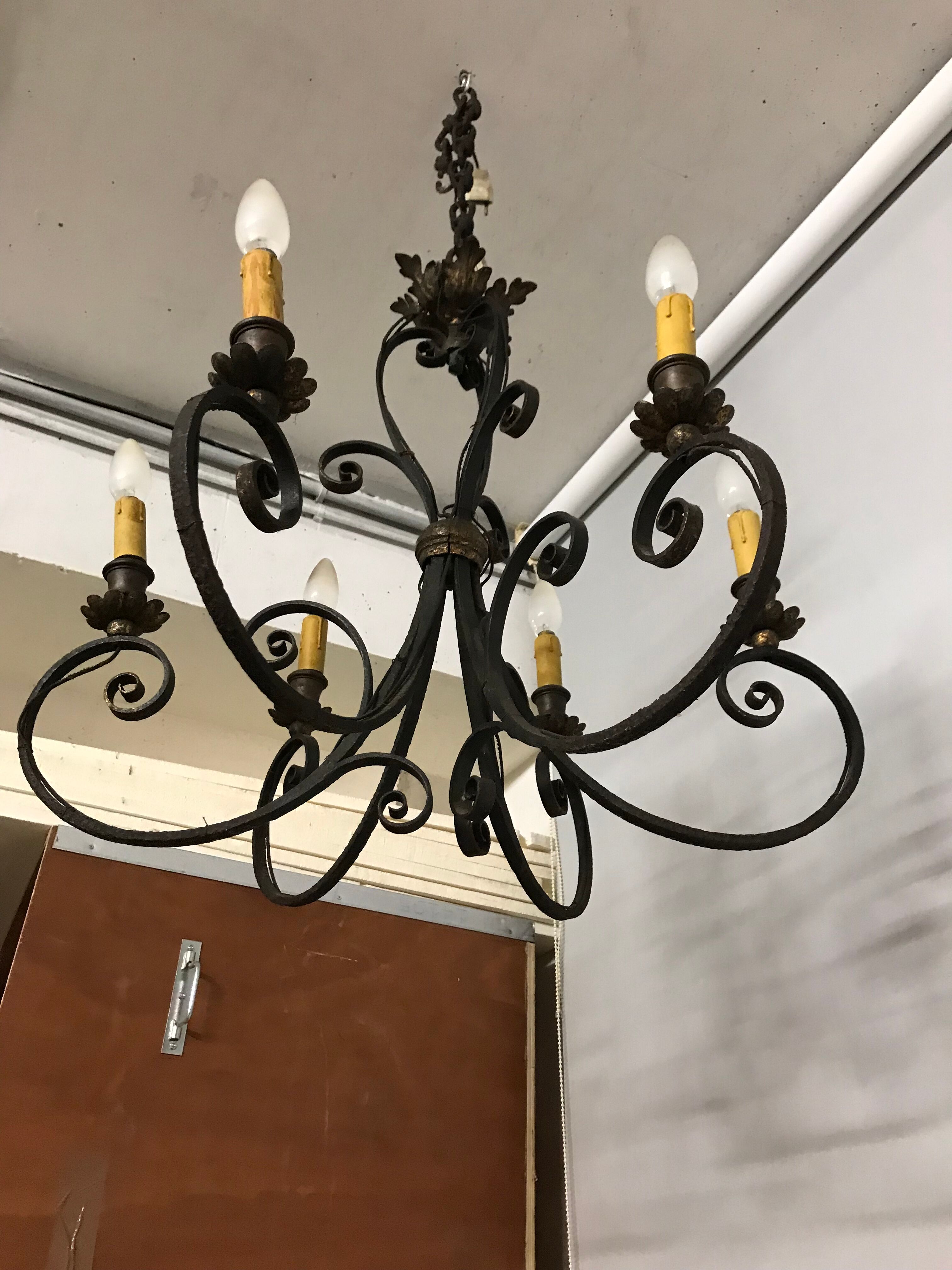 Wrought iron chandelier